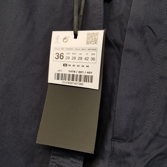 Zara Man Blue Loose Fit Trouser Pants W Belt 29 - Picture 4 of 6